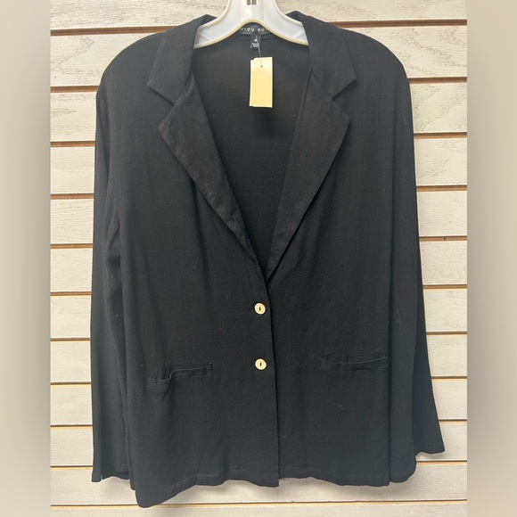 Miou Muse Tops - Elegant Black Women's Suit Jacket